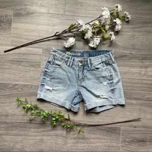 NWOT Madewell Distressed Denim Midrise Shorts
